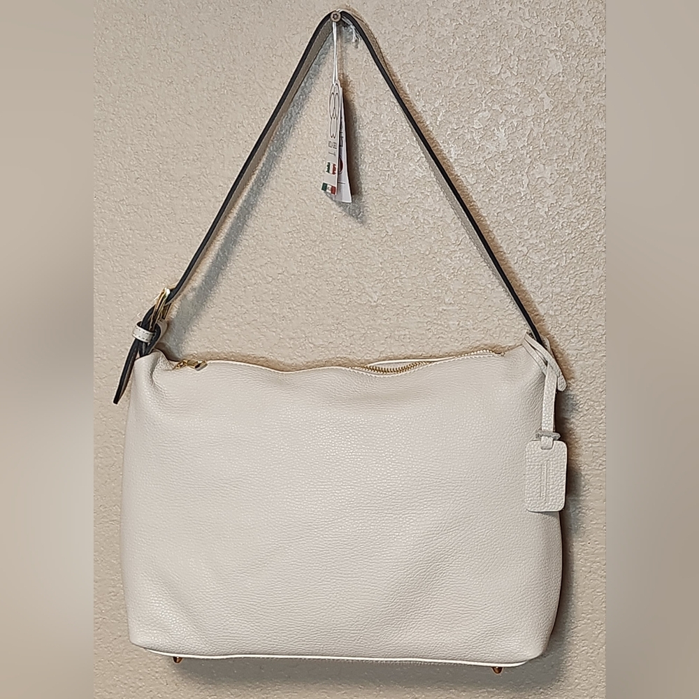 Viola Gigli Genuine Leather Handmade In Italy Large Latte Bag
